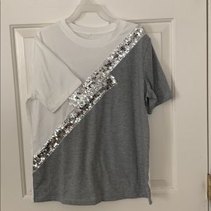Color-Block Sequin Panel Tee